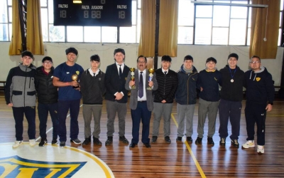 Selección de Futsal ganadora del 3° lugar nacional Salesiano es reconocida en el ISV