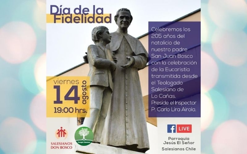 Invitación Eucaristía en honor de don Bosco (Salesianos Chile)