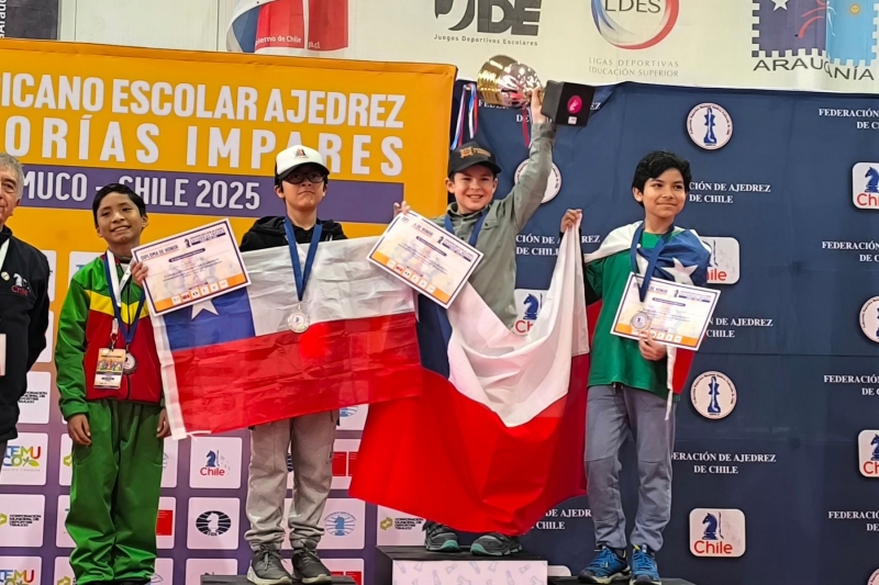 Joven talento del ISV se luce en Torneo Sudamericano Escolar de Ajedrez en Temuco